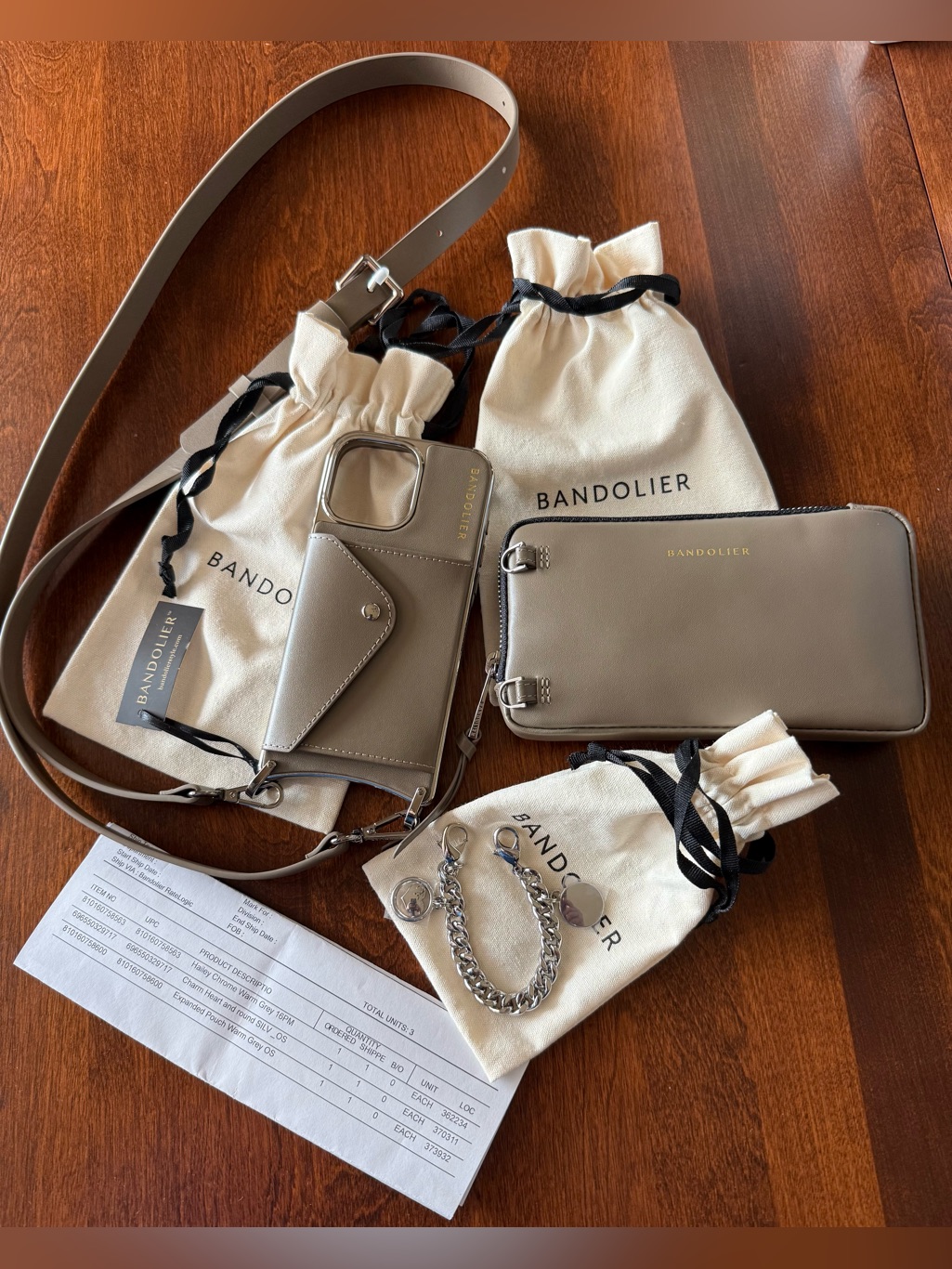 New Bandolier Hailey Iphone 16 Pro Max Case With Expanded Pouch & Wristlet Chain